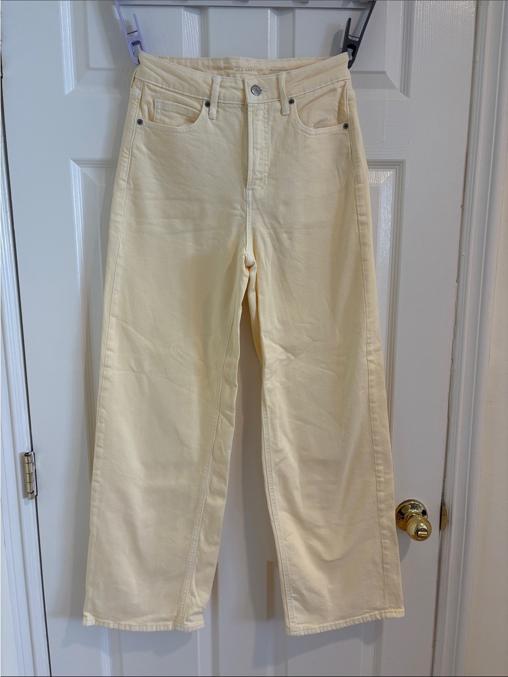 Old Navy High-Rise Wide Leg Jeans - Pale Yellow